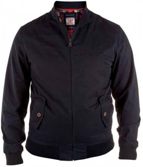 D555 Windsor Cotton Harrington Jacket Black - Μπουφάν - Aνδρικά μπουφαν μεγάλα μεγέθη