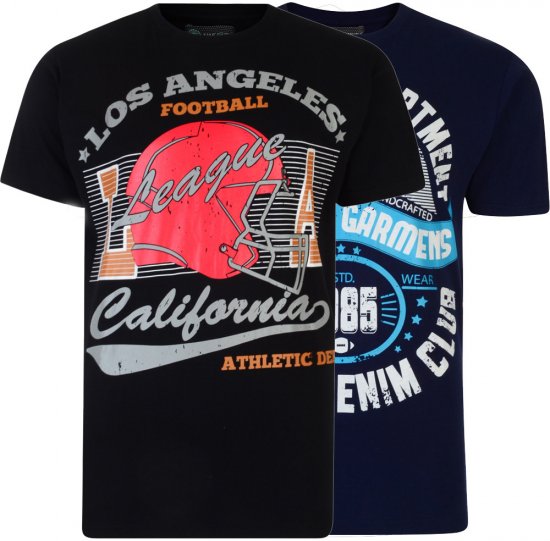 Kam Jeans Athletic Department 2-p T-shirt - Μακό μπλουζάκια - Aνδρικά μπλουζεσ μεγάλα μεγέθη