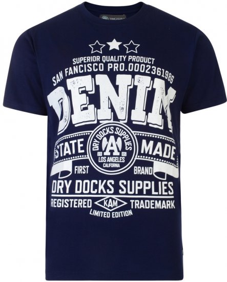 Kam Jeans San Francisco State 2-pack T-shirt - Μακό μπλουζάκια - Aνδρικά μπλουζεσ μεγάλα μεγέθη