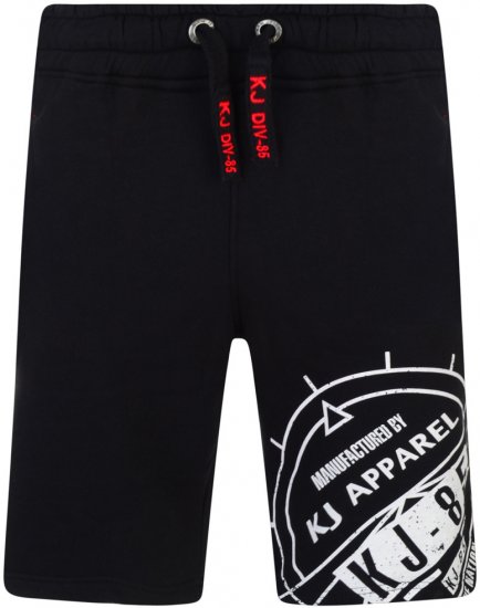 Kam Jeans 302 Fashion Sweat Shorts Black - Αθλητικές φόρμες/σορτσάκια - Αθλητικές Φόρμες ανδρικεσ μεγάλα μεγέθη