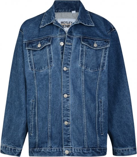 Motley Denim Denim Jacket Blue - Μπουφάν - Aνδρικά μπουφαν μεγάλα μεγέθη