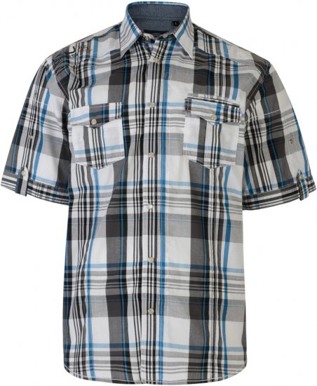 Kam Jeans Short Sleeve Check Shirt Sand - Πουκάμισα - Aνδρικά πουκαμισα μεγαλα μεγάλα μεγέθη