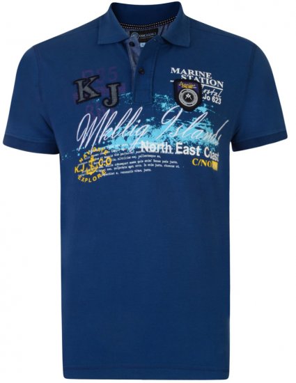 Kam Jeans Marine Pique Polo - Navy - Πόλο μπλουζάκια - Aνδρικά μπλουζακια πολο μεγάλα μεγέθη