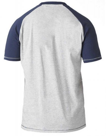 D555 HIRALDO T-Shirt Grey/Navy - Μακό μπλουζάκια - Aνδρικά μπλουζεσ μεγάλα μεγέθη