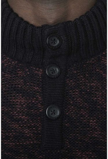 D555 MARSDEN Neck Sweater Black/Red - φούτερ/Φούτερ με κουκούλα - φούτερ/Φούτερ με κουκούλα ανδρικά μεγάλα μεγέθη 