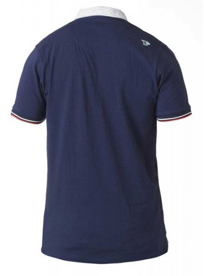 D555 GARFIELD Short Sleeve Stretch Polo Shirt Navy - Πόλο μπλουζάκια - Aνδρικά μπλουζακια πολο μεγάλα μεγέθη