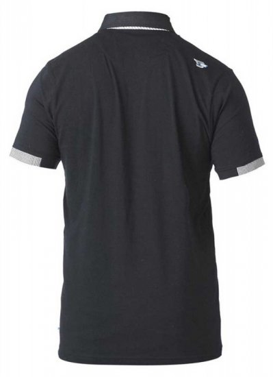 D555 SWANN Short Sleeve Stretch Polo Black - Πόλο μπλουζάκια - Aνδρικά μπλουζακια πολο μεγάλα μεγέθη