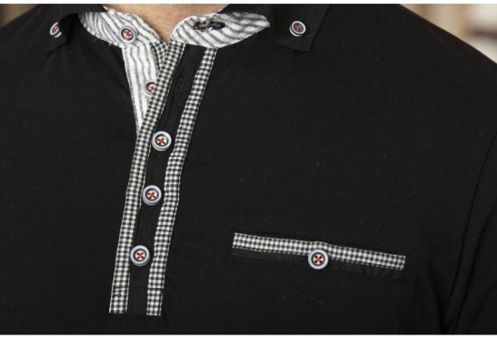 D555 SWANN Short Sleeve Stretch Polo Black - Πόλο μπλουζάκια - Aνδρικά μπλουζακια πολο μεγάλα μεγέθη