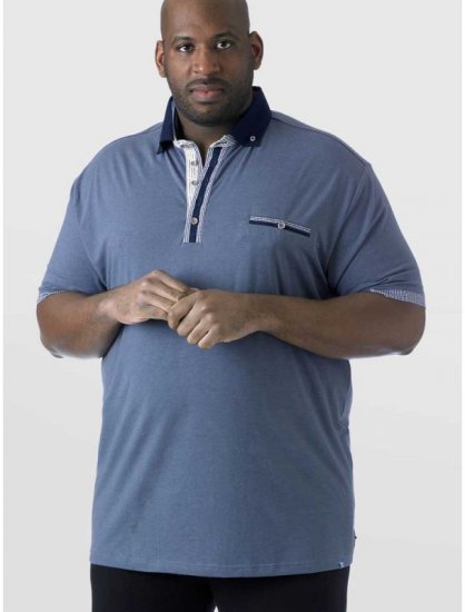 D555 SWANN Short Sleeve Stretch Polo Denim Melange - Πόλο μπλουζάκια - Aνδρικά μπλουζακια πολο μεγάλα μεγέθη