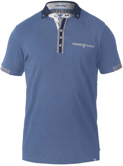 D555 SWANN Short Sleeve Stretch Polo Denim Melange - Πόλο μπλουζάκια - Aνδρικά μπλουζακια πολο μεγάλα μεγέθη