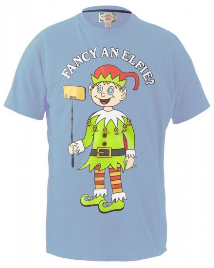D555 Fancy an Elfie T-shirt Blue - Μακό μπλουζάκια - Aνδρικά μπλουζεσ μεγάλα μεγέθη