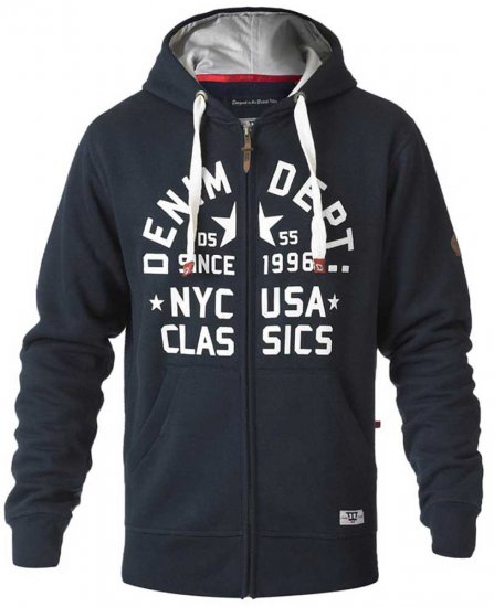 D555 Upton Hoodie Navy - φούτερ/Φούτερ με κουκούλα - φούτερ/Φούτερ με κουκούλα ανδρικά μεγάλα μεγέθη 