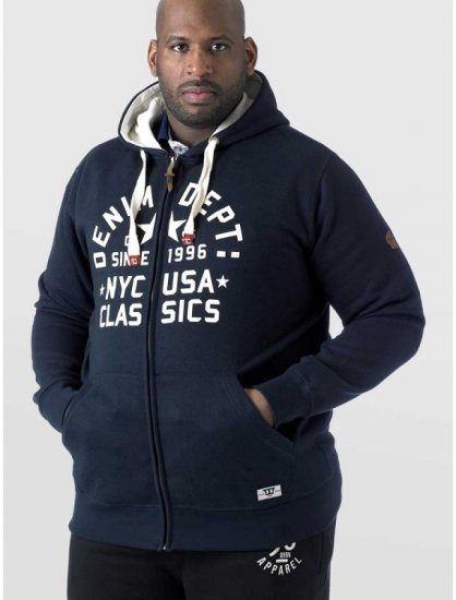 D555 Upton Hoodie Navy - φούτερ/Φούτερ με κουκούλα - φούτερ/Φούτερ με κουκούλα ανδρικά μεγάλα μεγέθη 