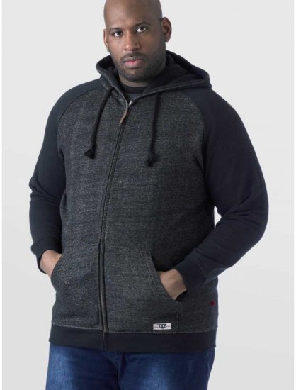 D555 Cristiano Hoodie Grey/Black - φούτερ/Φούτερ με κουκούλα - φούτερ/Φούτερ με κουκούλα ανδρικά μεγάλα μεγέθη 