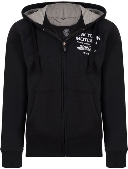 Kam Jeans 773 New York Motors Hoodie Black - φούτερ/Φούτερ με κουκούλα - φούτερ/Φούτερ με κουκούλα ανδρικά μεγάλα μεγέθη 