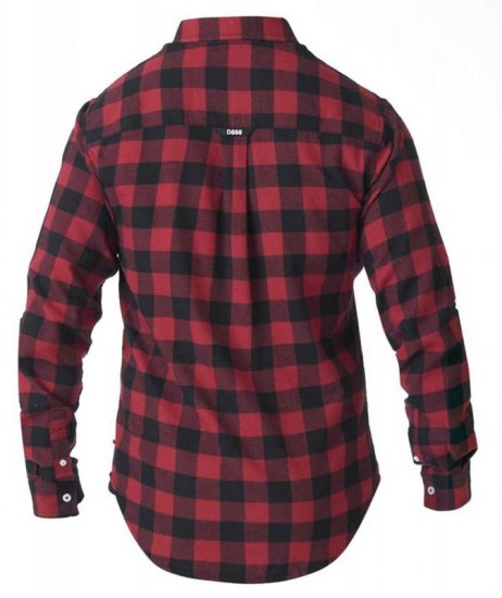 D555 Lawton LS Flannel Shirt Red - Πουκάμισα - Aνδρικά πουκαμισα μεγαλα μεγάλα μεγέθη