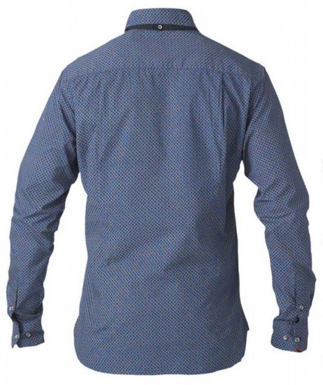 D555 Scott LS Printed Shirt Blue - Πουκάμισα - Aνδρικά πουκαμισα μεγαλα μεγάλα μεγέθη