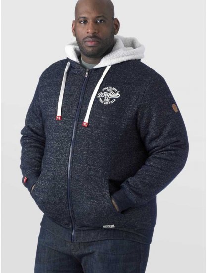 D555 Hulk Fur Lined Zipper Hood Navy - φούτερ/Φούτερ με κουκούλα - φούτερ/Φούτερ με κουκούλα ανδρικά μεγάλα μεγέθη 