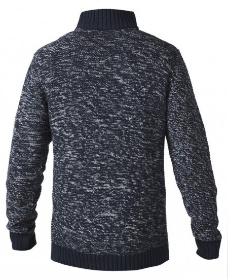 D555 REMINGTON Sweater With Woven Zipper Chest Pocket Navy/Grey - φούτερ/Φούτερ με κουκούλα - φούτερ/Φούτερ με κουκούλα ανδρικά μεγάλα μεγέθη 