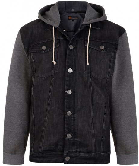 Kam Jeans Conte Denim Jacket Black - Μπουφάν - Aνδρικά μπουφαν μεγάλα μεγέθη
