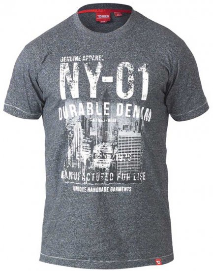 D555 Lorne T-shirt Grey Twist - Μακό μπλουζάκια - Aνδρικά μπλουζεσ μεγάλα μεγέθη