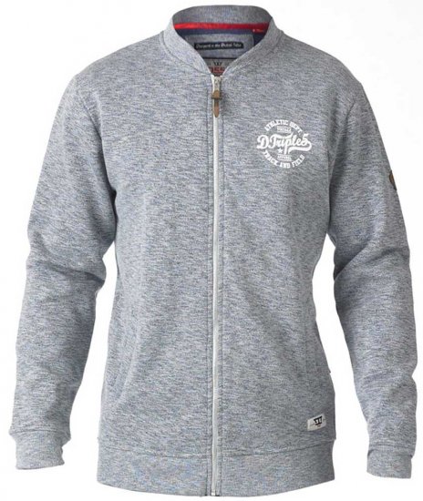 D555 Sandford Sweat Jacket Grey - φούτερ/Φούτερ με κουκούλα - φούτερ/Φούτερ με κουκούλα ανδρικά μεγάλα μεγέθη 