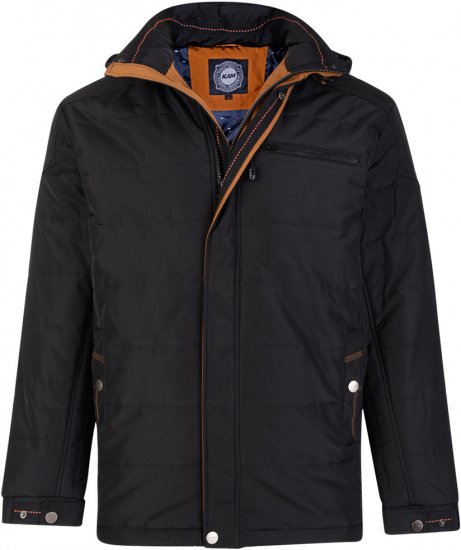 Kam Jeans 65 Padded Jacket Black - Μπουφάν - Aνδρικά μπουφαν μεγάλα μεγέθη