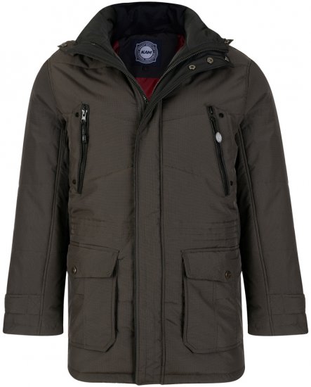 Kam Jeans 68 Long Padded Coat Dark - Μπουφάν - Aνδρικά μπουφαν μεγάλα μεγέθη