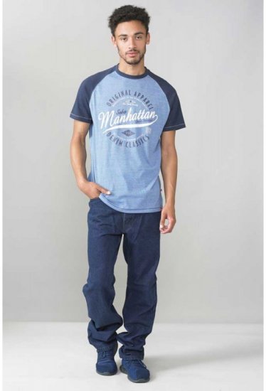 D555 Gunner T-shirt Blue - Μακό μπλουζάκια - Aνδρικά μπλουζεσ μεγάλα μεγέθη