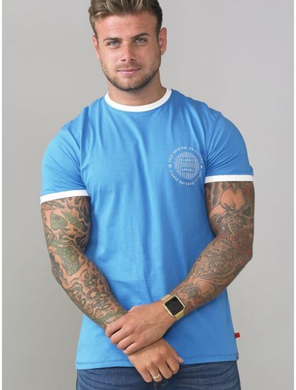 D555 Otis T-shirt Blue - Μακό μπλουζάκια - Aνδρικά μπλουζεσ μεγάλα μεγέθη