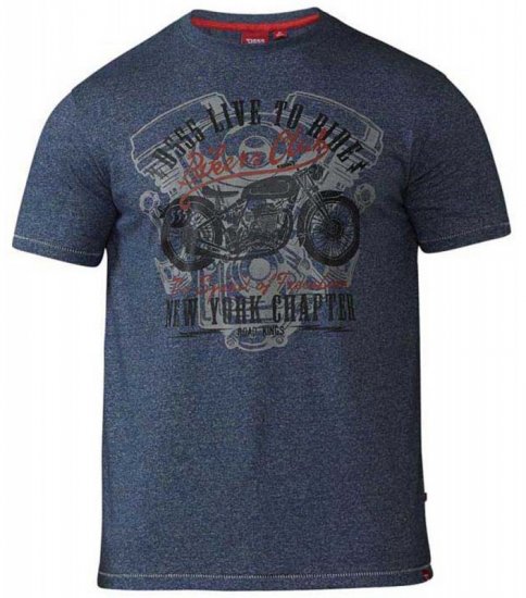 D555 Bradley T-shirt Blue - Μακό μπλουζάκια - Aνδρικά μπλουζεσ μεγάλα μεγέθη