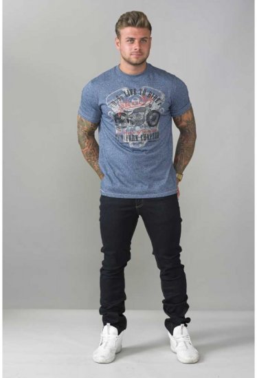D555 Bradley T-shirt Blue - Μακό μπλουζάκια - Aνδρικά μπλουζεσ μεγάλα μεγέθη