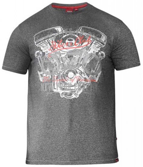 D555 Bradley T-shirt Charcoal - Μακό μπλουζάκια - Aνδρικά μπλουζεσ μεγάλα μεγέθη