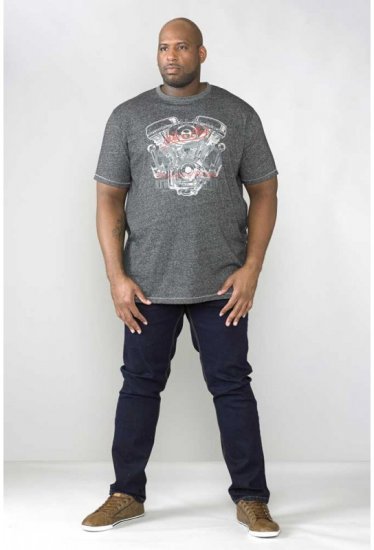 D555 Bradley T-shirt Charcoal - Μακό μπλουζάκια - Aνδρικά μπλουζεσ μεγάλα μεγέθη