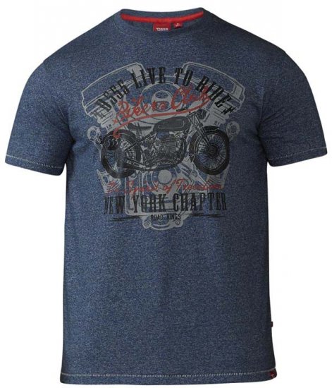 D555 Bradley T-shirt Blue - Μακό μπλουζάκια - Aνδρικά μπλουζεσ μεγάλα μεγέθη