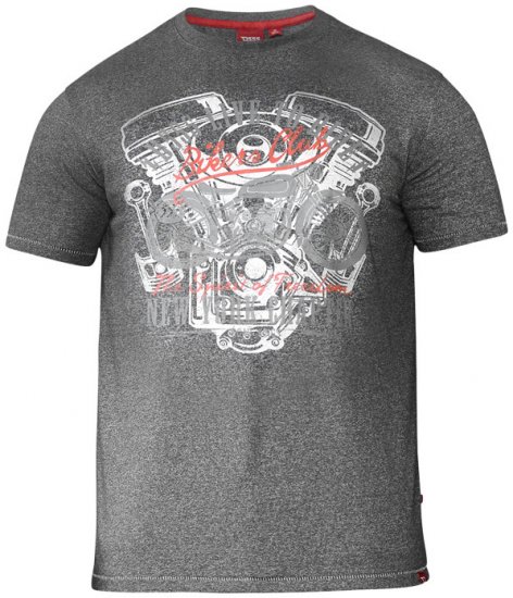 D555 Bradley T-shirt Charcoal - Μακό μπλουζάκια - Aνδρικά μπλουζεσ μεγάλα μεγέθη