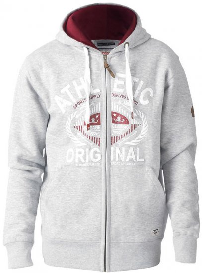 D555 Gabriel Athletic Zip Hoodie Grey - φούτερ/Φούτερ με κουκούλα - φούτερ/Φούτερ με κουκούλα ανδρικά μεγάλα μεγέθη 