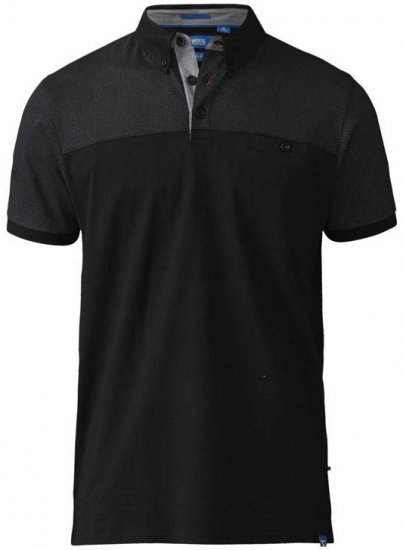 D555 Jauram Polo Black - Πόλο μπλουζάκια - Aνδρικά μπλουζακια πολο μεγάλα μεγέθη