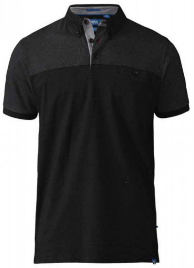 D555 Jauram Polo Black - Πόλο μπλουζάκια - Aνδρικά μπλουζακια πολο μεγάλα μεγέθη