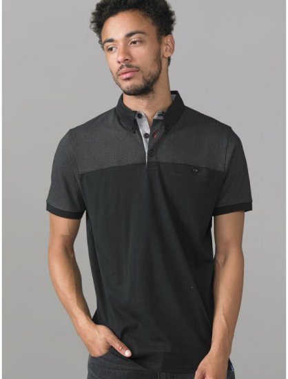 D555 Jauram Polo Black - Πόλο μπλουζάκια - Aνδρικά μπλουζακια πολο μεγάλα μεγέθη
