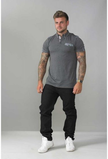 D555 Hogan Polo Charcoal - Πόλο μπλουζάκια - Aνδρικά μπλουζακια πολο μεγάλα μεγέθη