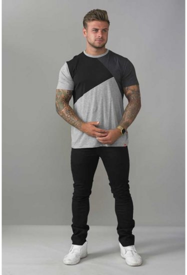 D555 Authentic T-shirt Grey - Μακό μπλουζάκια - Aνδρικά μπλουζεσ μεγάλα μεγέθη