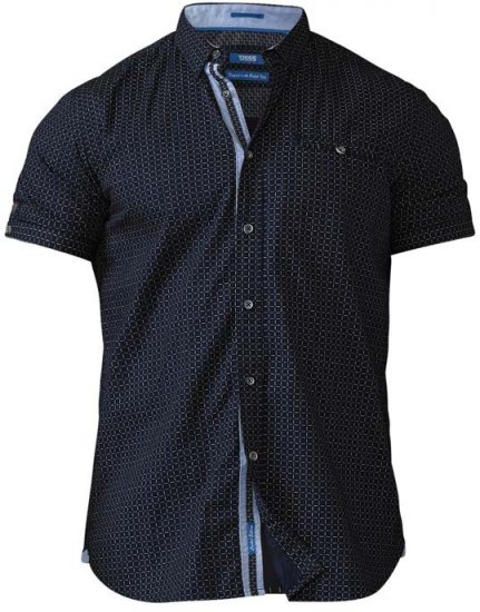 D555 Republic Short Sleeve Shirt Navy - Πουκάμισα - Aνδρικά πουκαμισα μεγαλα μεγάλα μεγέθη
