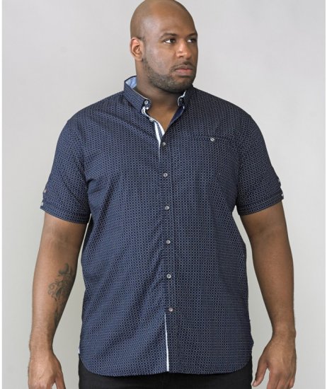 D555 Republic Short Sleeve Shirt Navy - Πουκάμισα - Aνδρικά πουκαμισα μεγαλα μεγάλα μεγέθη