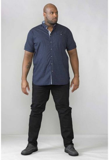 D555 Republic Short Sleeve Shirt Navy - Πουκάμισα - Aνδρικά πουκαμισα μεγαλα μεγάλα μεγέθη