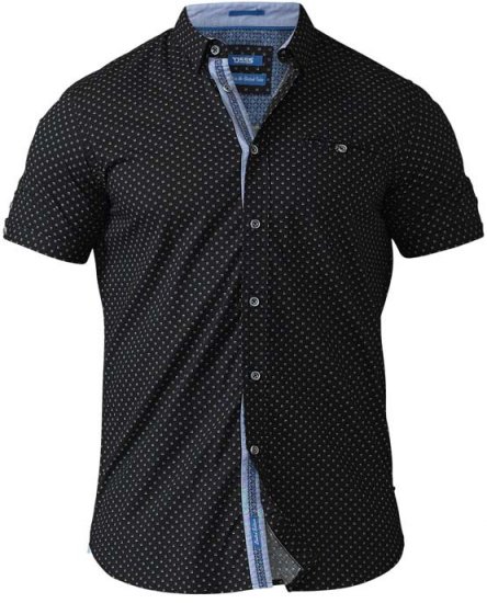D555 Ollie Short Sleeve Shirt Black - Πουκάμισα - Aνδρικά πουκαμισα μεγαλα μεγάλα μεγέθη