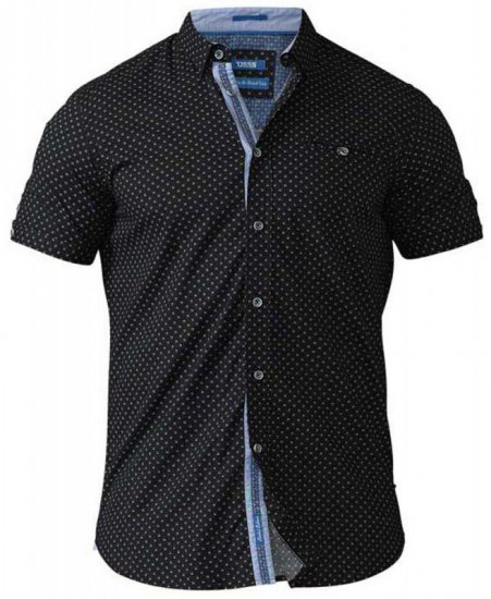 D555 Ollie Short Sleeve Shirt Black - Πουκάμισα - Aνδρικά πουκαμισα μεγαλα μεγάλα μεγέθη