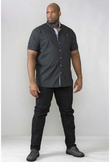 D555 Ollie Short Sleeve Shirt Black - Πουκάμισα - Aνδρικά πουκαμισα μεγαλα μεγάλα μεγέθη