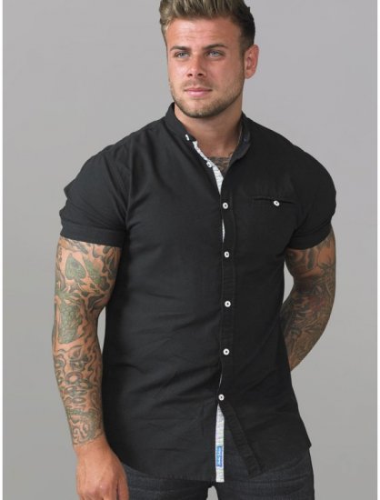 D555 Dwight Short Sleeve Shirt Black - Πουκάμισα - Aνδρικά πουκαμισα μεγαλα μεγάλα μεγέθη