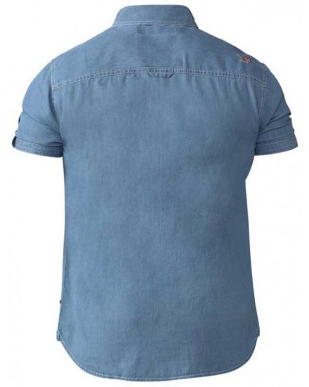 D555 Nathan Short Sleeve Shirt Blue - Πουκάμισα - Aνδρικά πουκαμισα μεγαλα μεγάλα μεγέθη